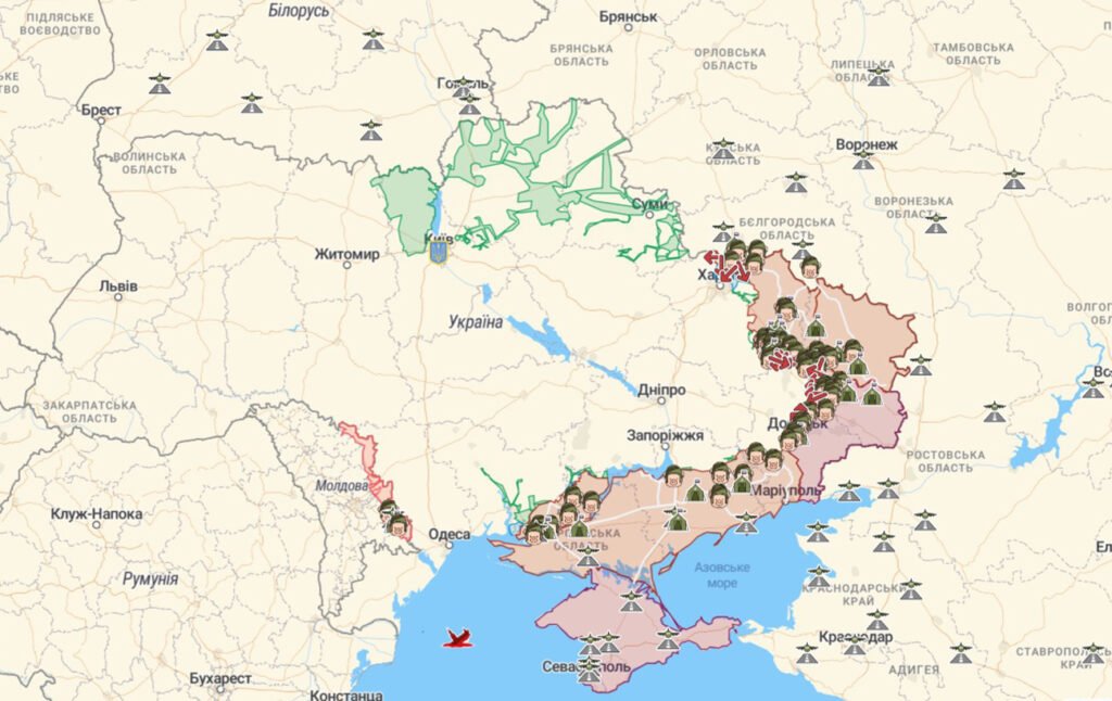 карта боевых действий украина